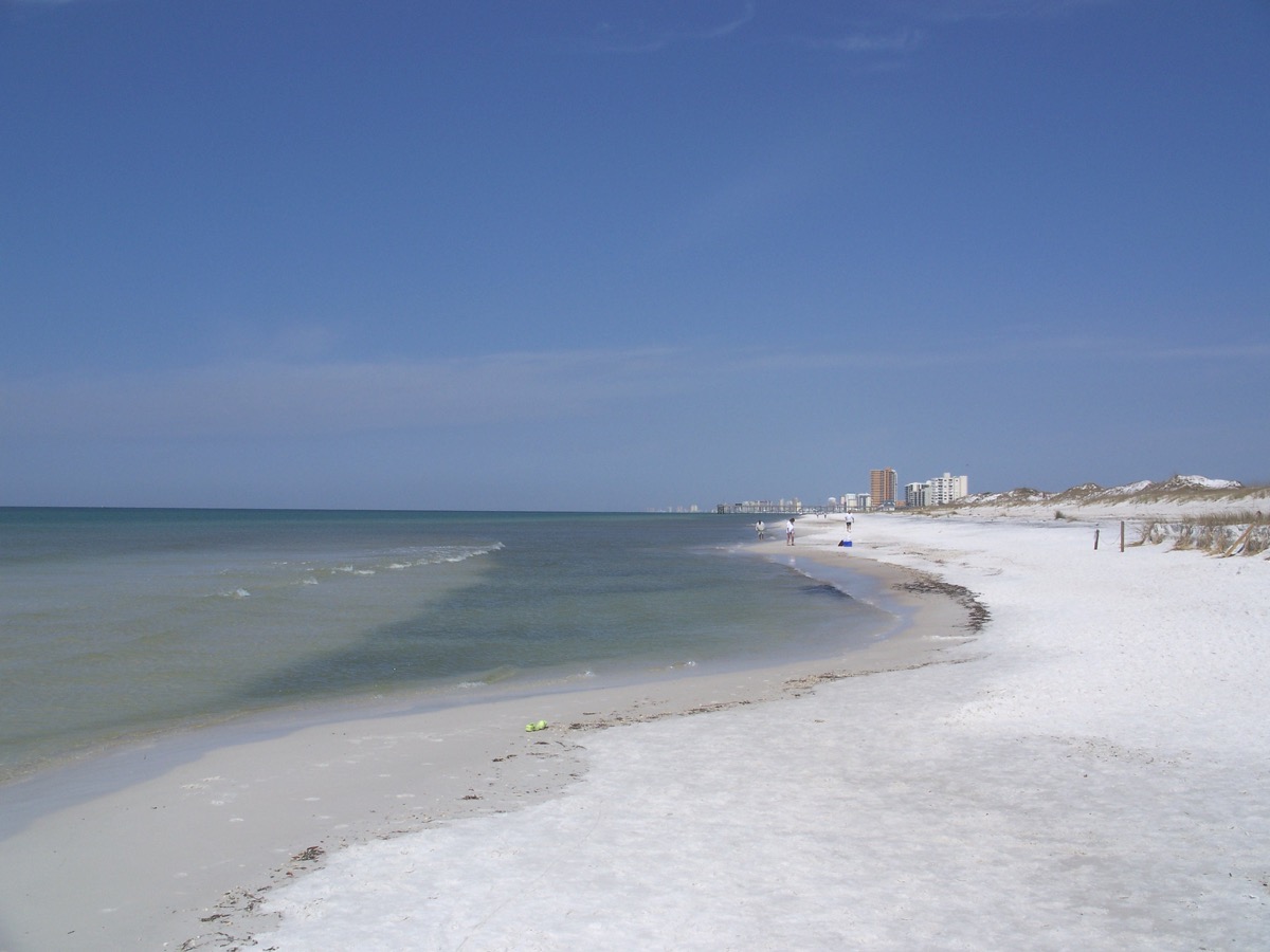 White-sand beach at St. Andrews State Park